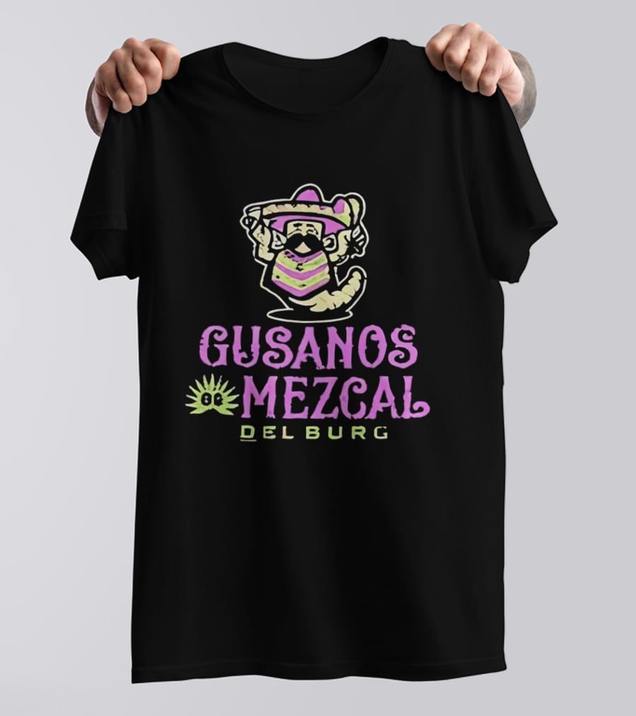 Gusanos Mezcal Del Burg 2026 Sombrero Worm Cartoon T-Shirt
