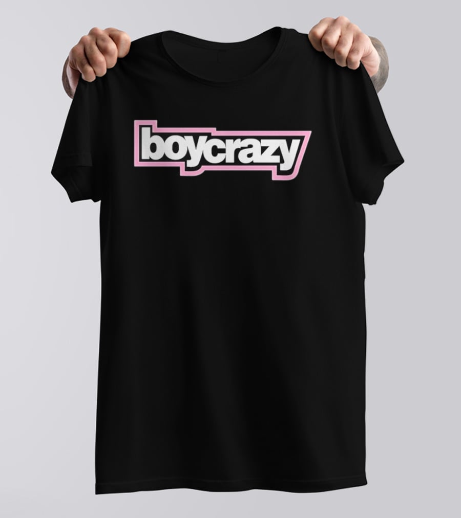 Boycrazy Pink And Black Bold Font T-Shirt