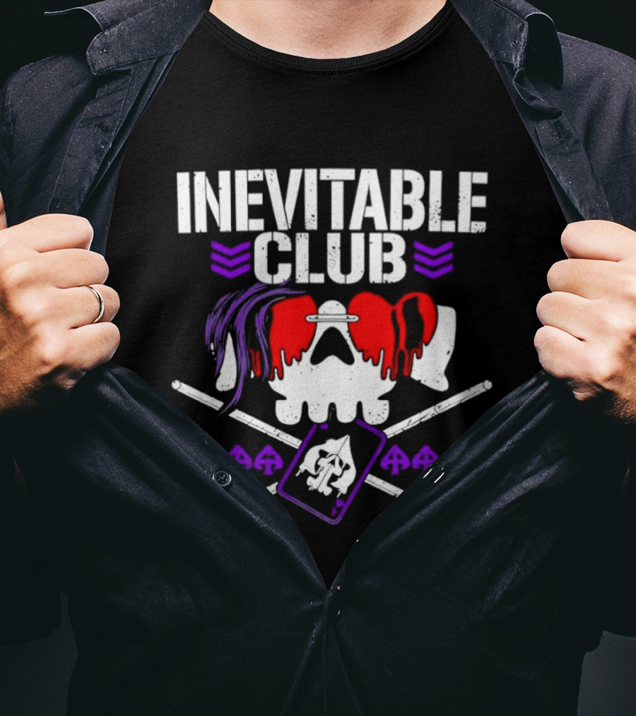 Inevitable Club Skull Red Purple Suplex Wrestling T-Shirt