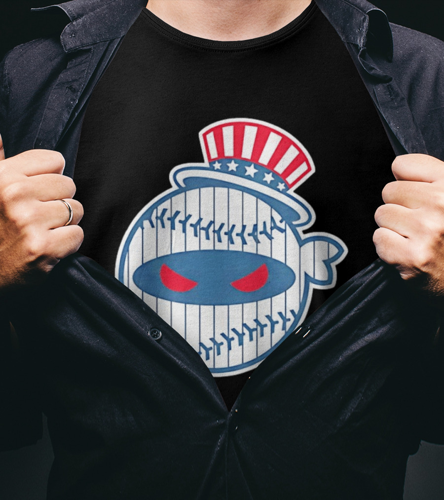 New York Yankees Pitching Ninja Baseball T-Shirt