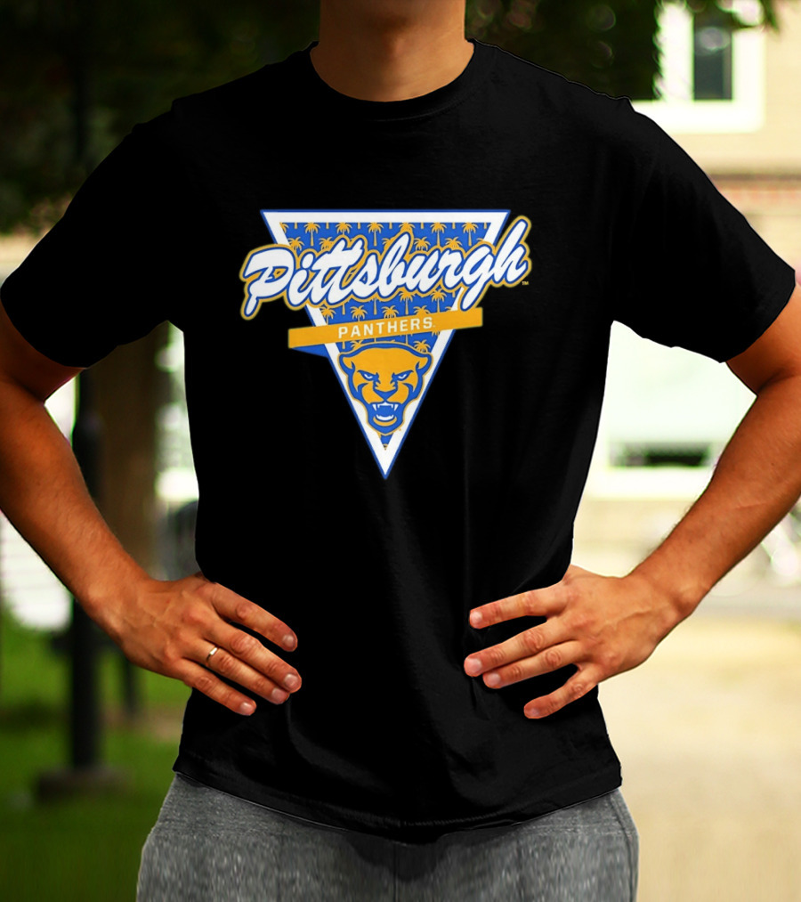 Pittsburgh Panthers Football Palm Tree Triangle T-Shirt