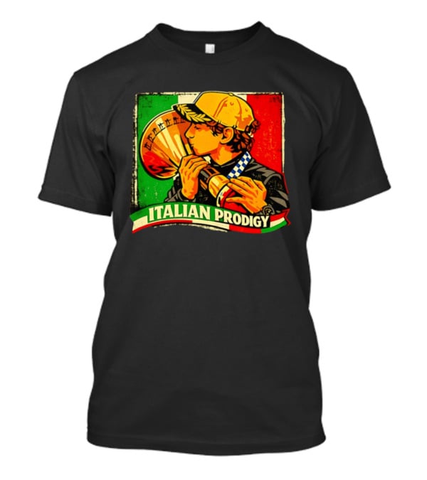 Italy Player Kissing Trophy Italian Prodigy Flag T-Shirt