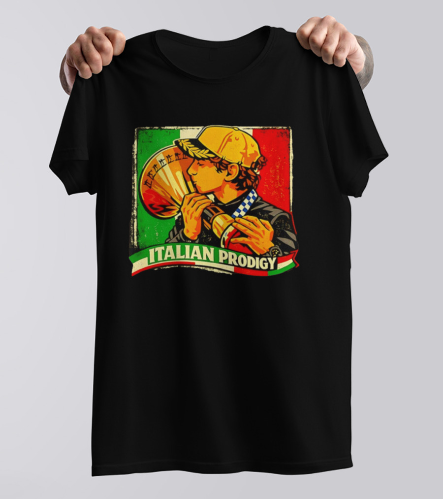 Italy Player Kissing Trophy Italian Prodigy Flag T-Shirt