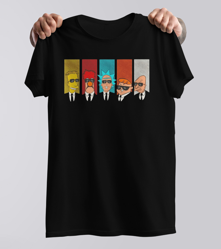 Professor Frink Beaker Rick Sanchez Dexter And Professor Hubert Farnsworth X Reservoir Dogs Reservoir Scientists T-Shirt