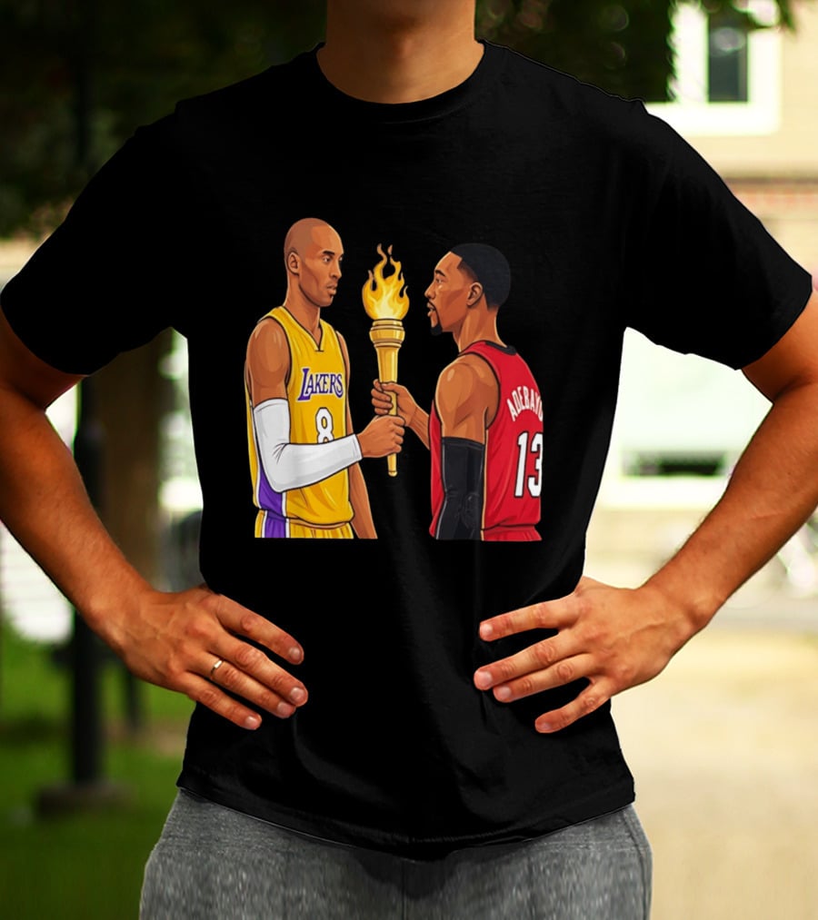 Kobe Lakers Number 8 Passing Torch To Adebayo Number 13 Basketball Moment T-Shirt