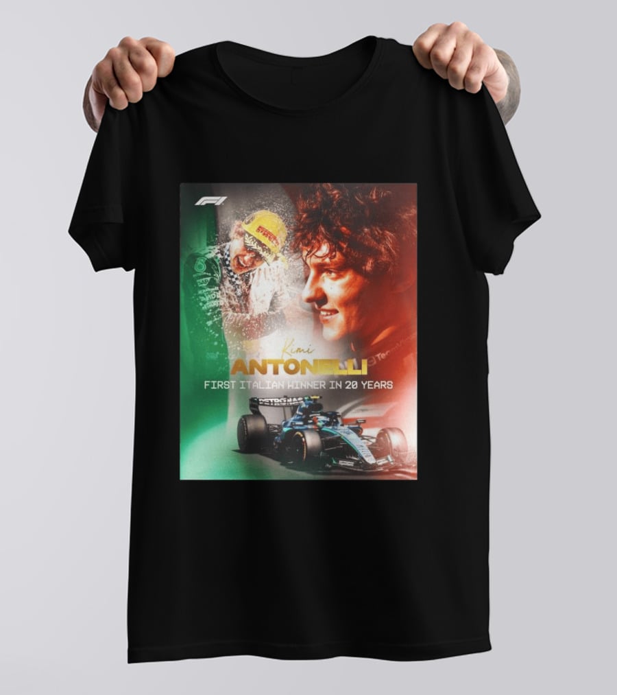 F1 Kimi Antonelli First Italian Winner In 20 Years T-Shirt