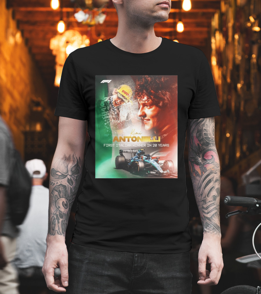 F1 Kimi Antonelli First Italian Winner In 20 Years T-Shirt