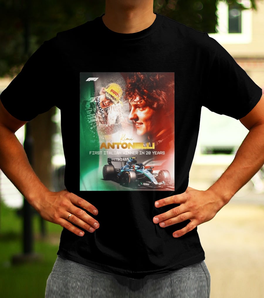 F1 Kimi Antonelli First Italian Winner In 20 Years T-Shirt