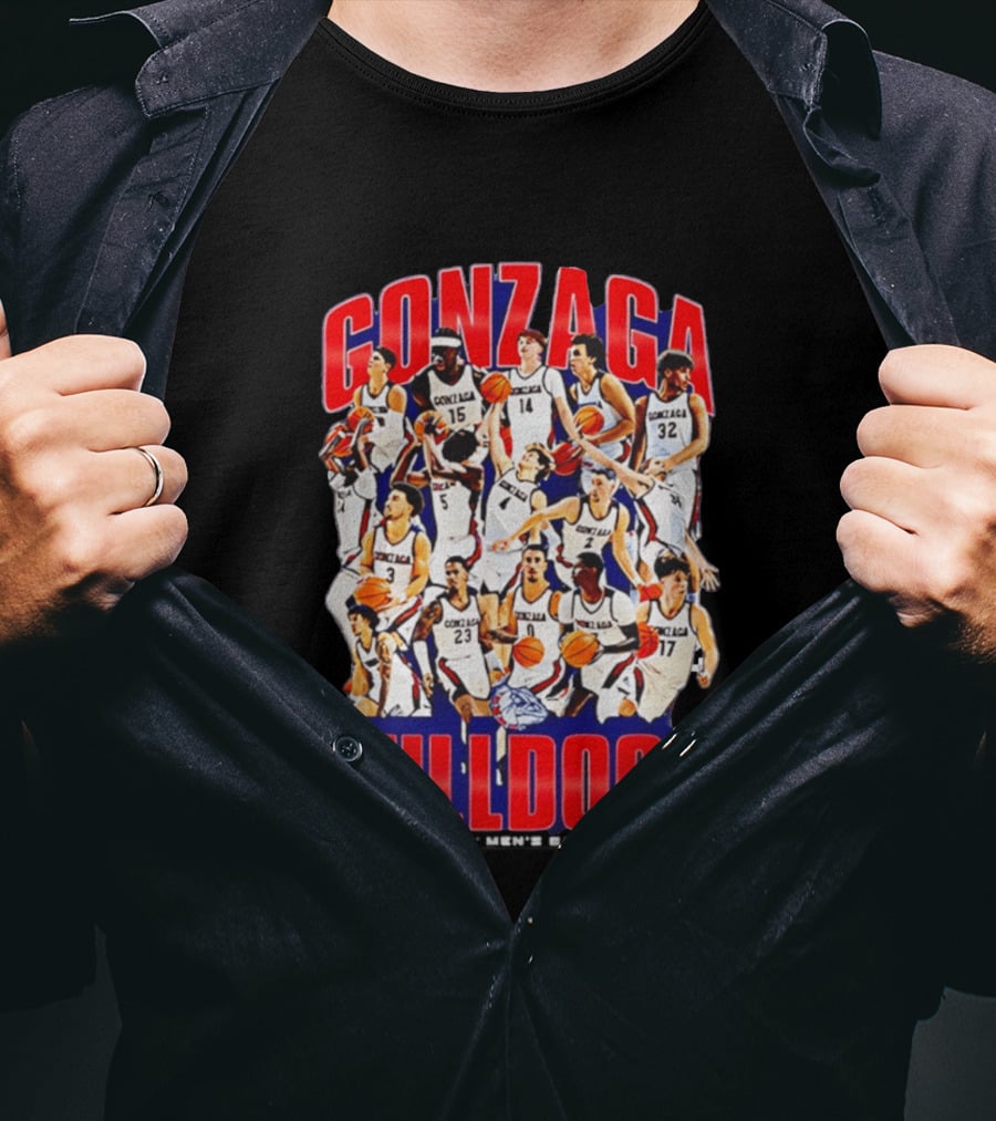Gonzaga Bulldogs Men's Basketball March Madness 2026 Team Collage T-Shirt