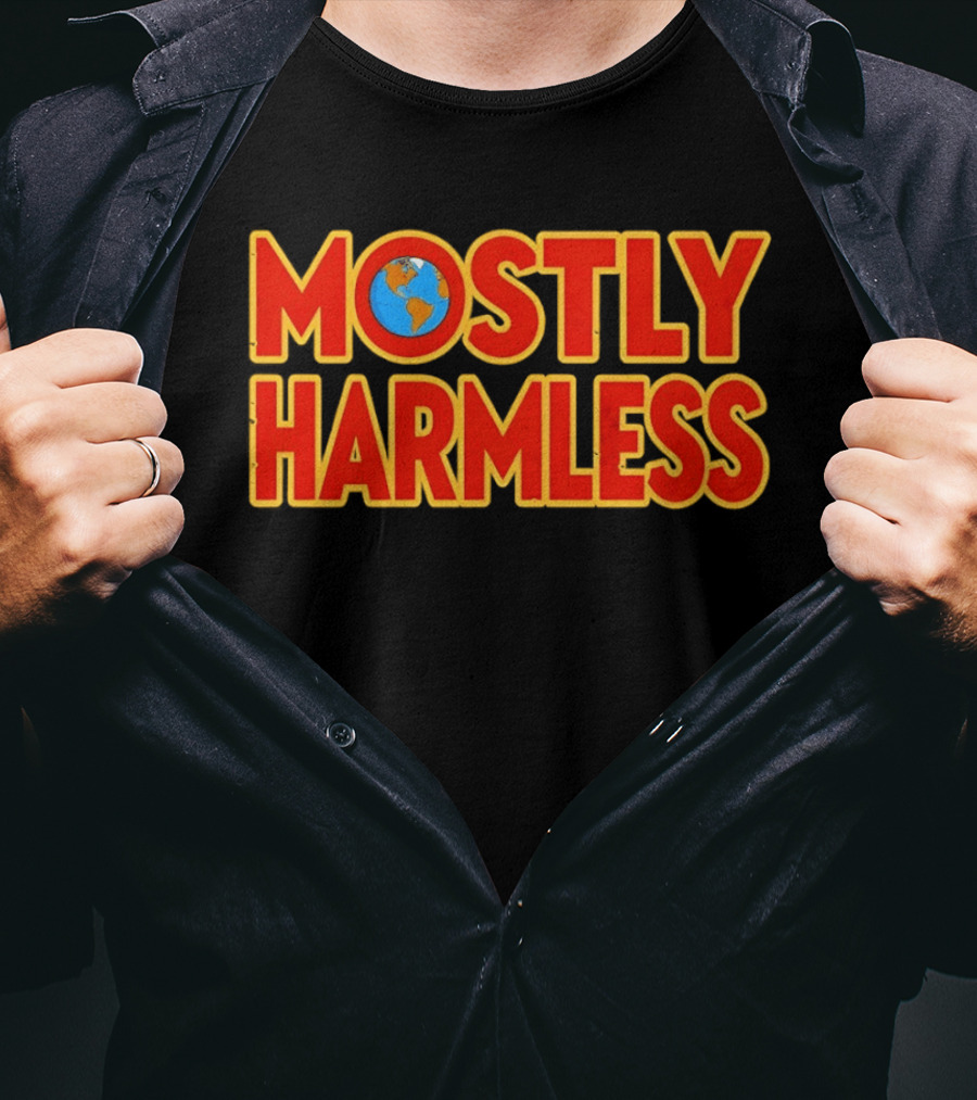 Mostly Harmless Douglas Adams Hitchhiker's Guide To The Galaxy Series 1992 Earth T-Shirt