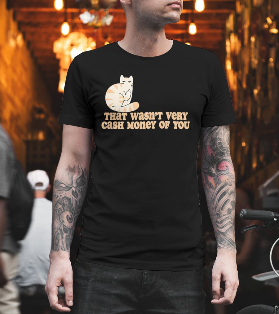Tabby Cat Middle Finger That Wasn't Very Cash Money Of You T-Shirt