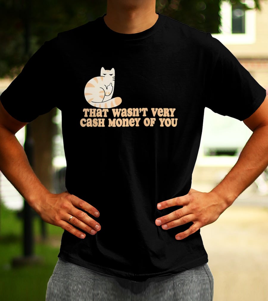 Tabby Cat Middle Finger That Wasn't Very Cash Money Of You T-Shirt