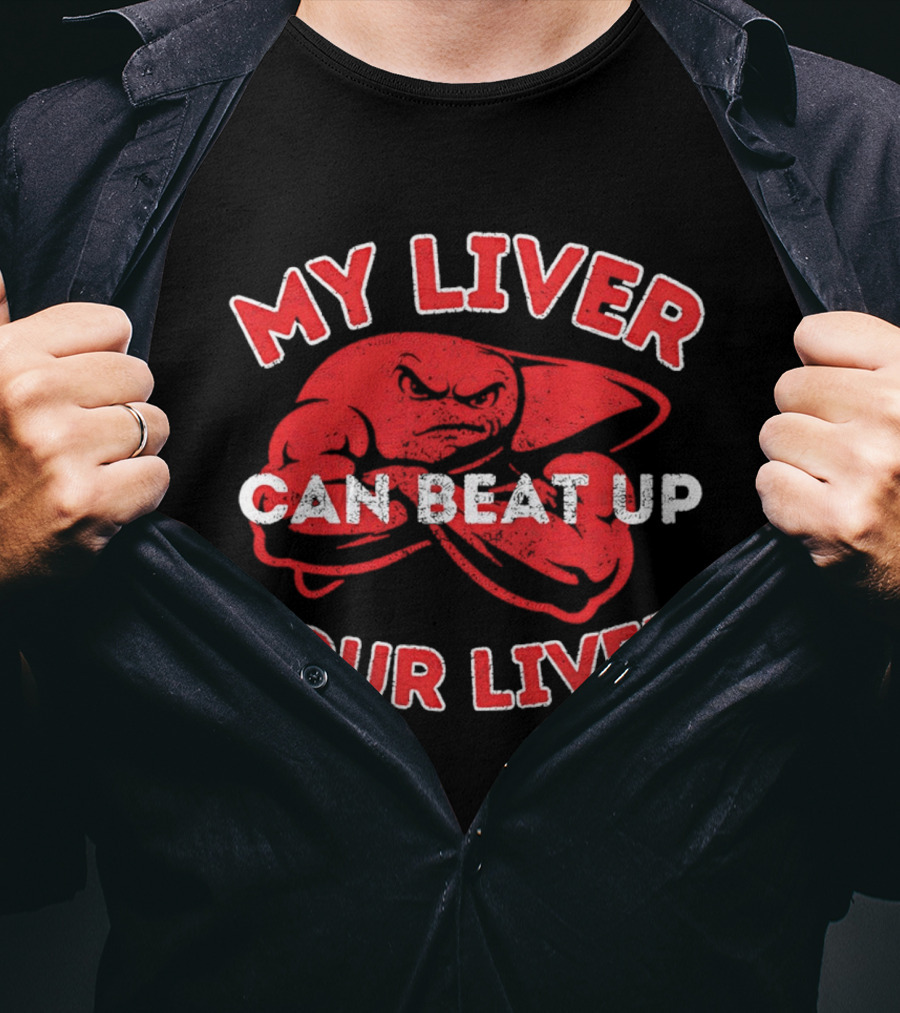 My Liver Can Beat Up Your Liver Red Boxing Gloves T-Shirt