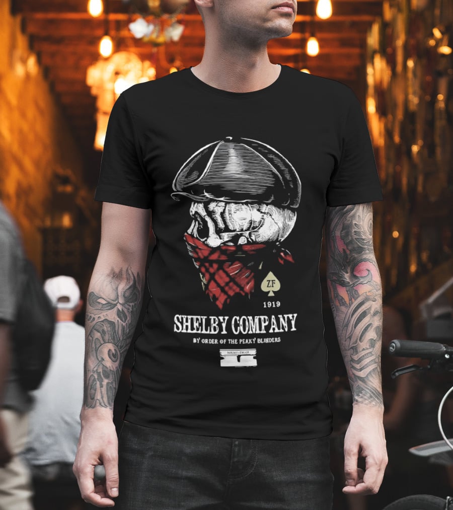 Shelby Company 1919 By Order Of The Peaky Blinders Spade Skull Bandana T-Shirt