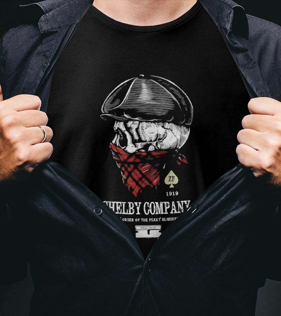 Shelby Company 1919 By Order Of The Peaky Blinders Spade Skull Bandana T-Shirt