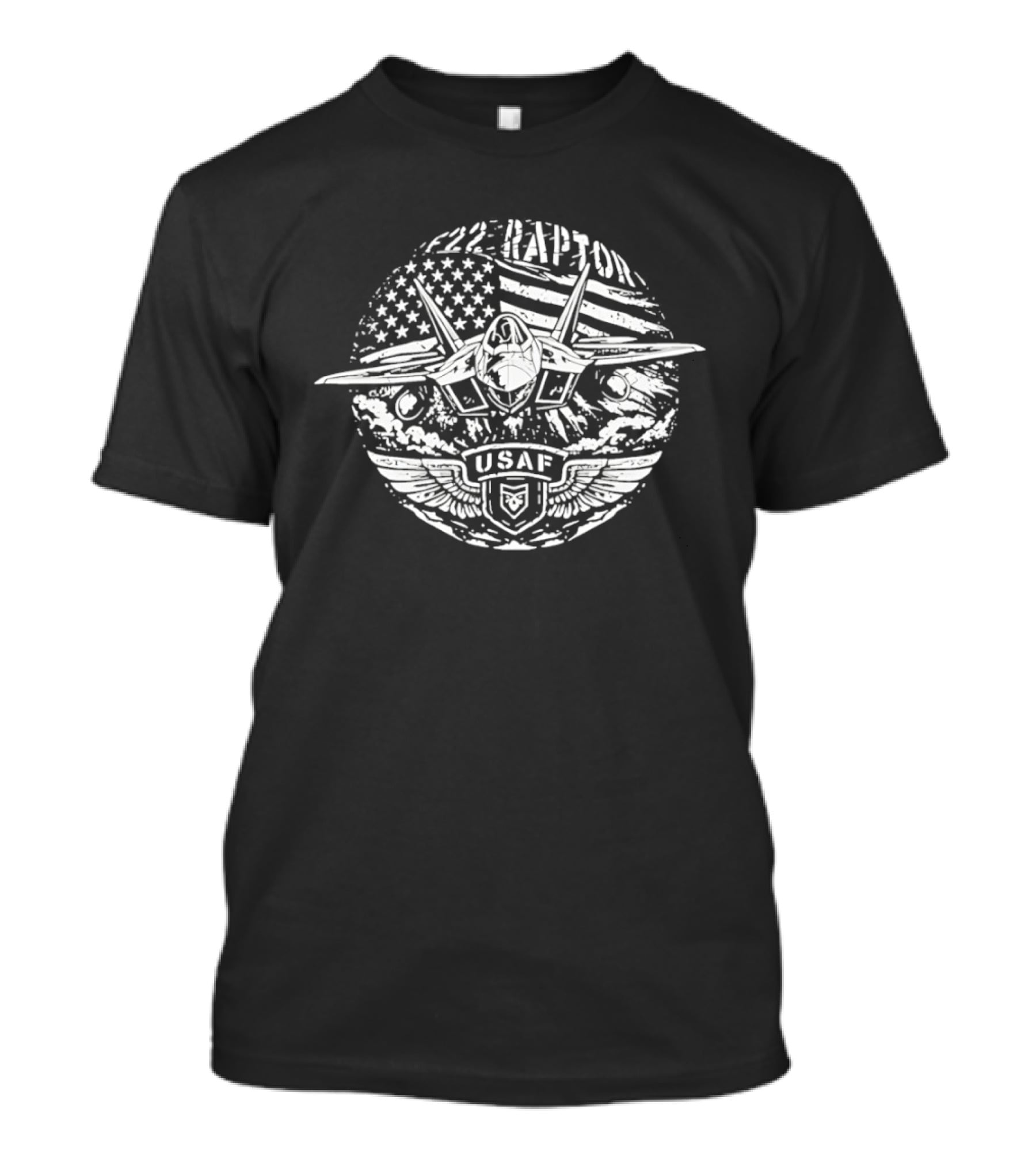 F 22 Raptor USAF American Flag Fighter Jet T-Shirt
