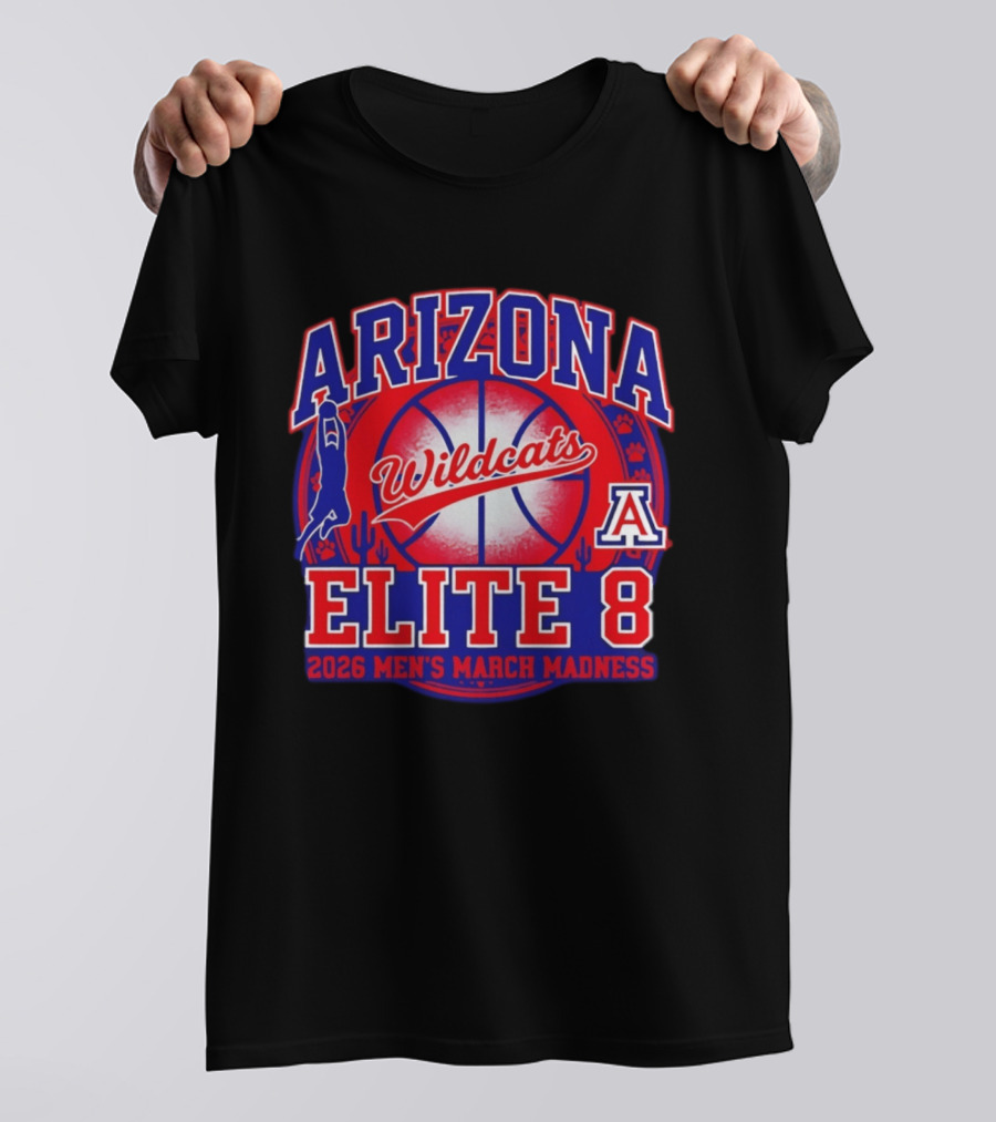 Arizona Wildcats Elite 8 2026 Men's March Madness Basketball T-Shirt