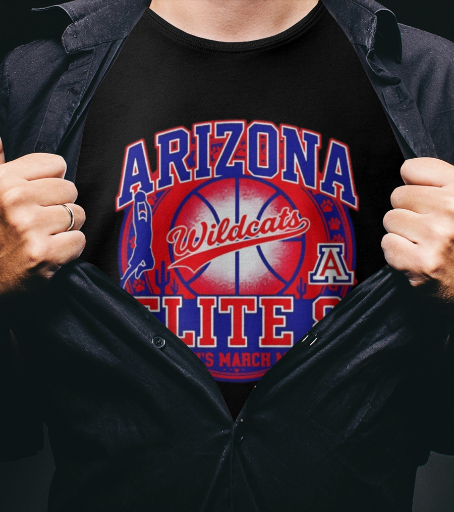 Arizona Wildcats Elite 8 2026 Men's March Madness Basketball T-Shirt