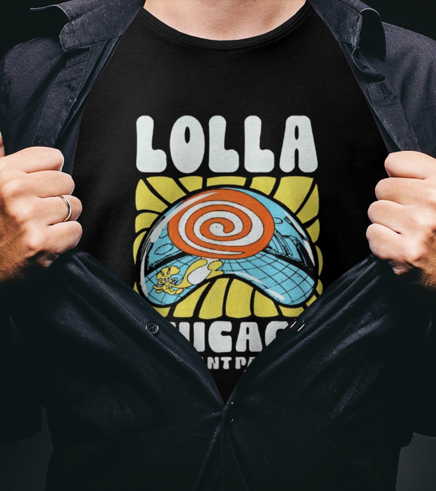 Lolla Chicago Grant Park Swirl Hat Summer Sunburst T-Shirt