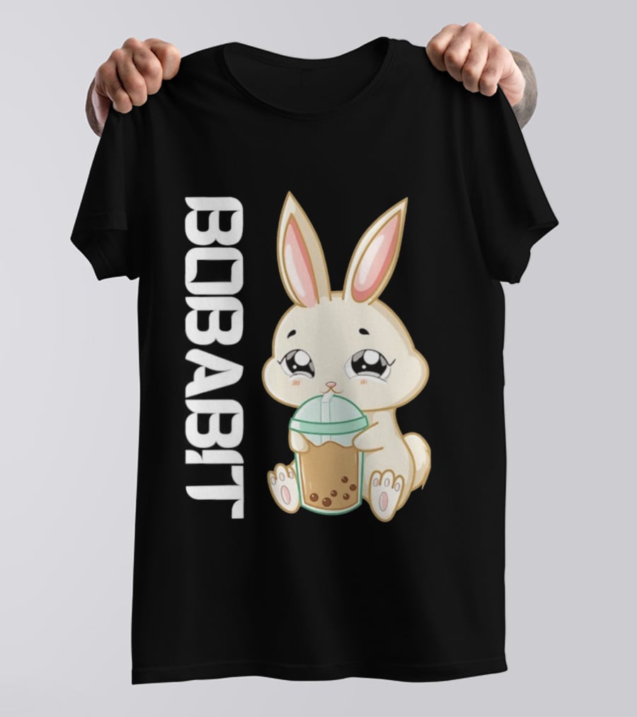 Bobabbit Cute Bunny Drinking Boba Tea T-Shirt