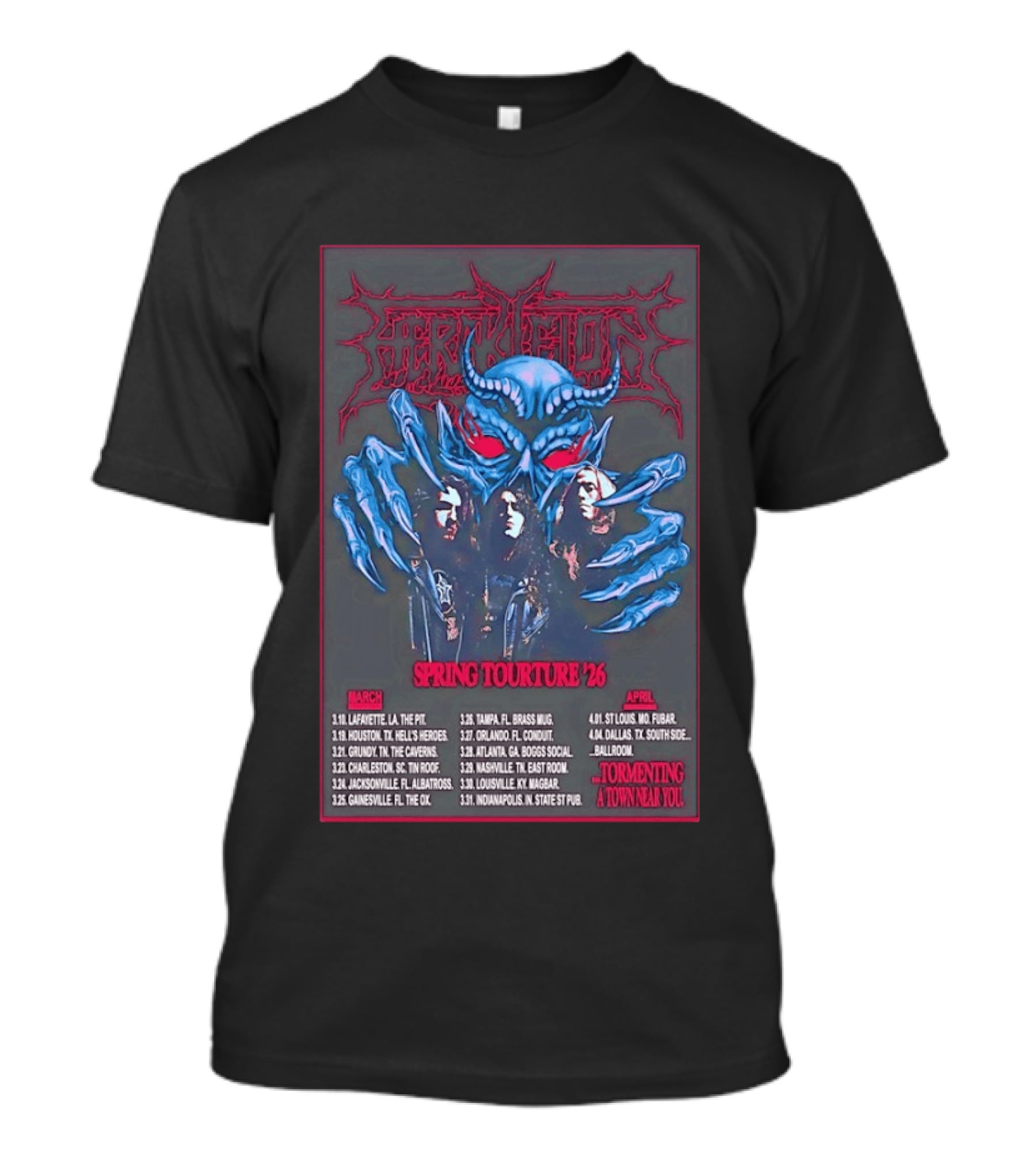 Hercules Spring Tourture '26 Tormenting A Town Near You T-Shirt