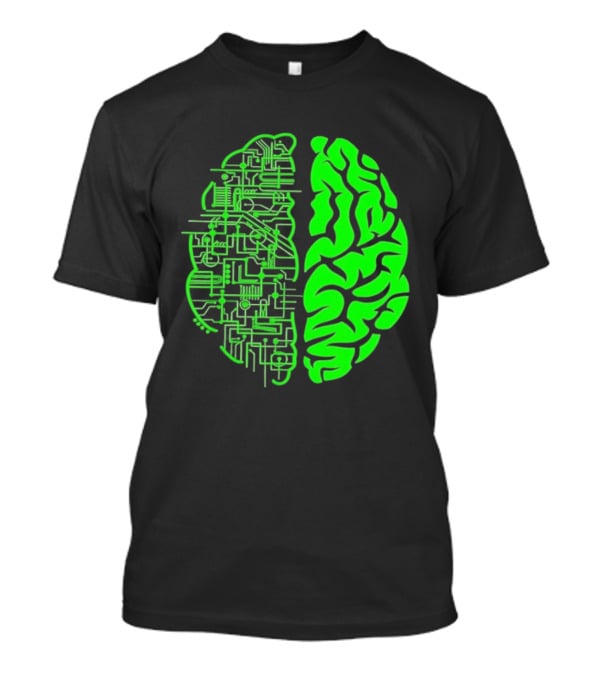 Mind Vs Machine Circuitry Brain Dual Personality T-Shirt