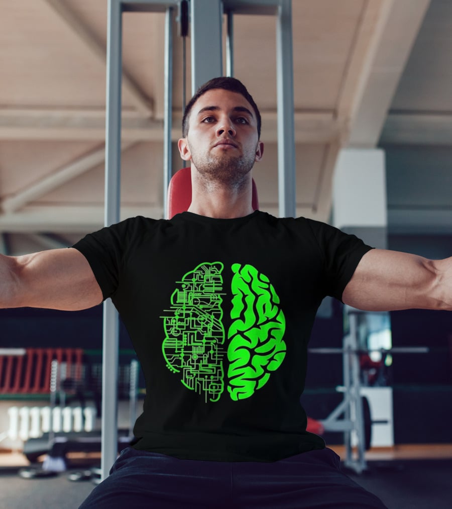 Mind Vs Machine Circuitry Brain Dual Personality T-Shirt