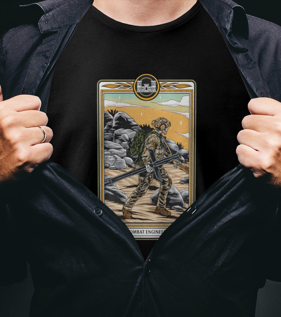 Combat Engineer Tactical Card Soldier With Gear T-Shirt