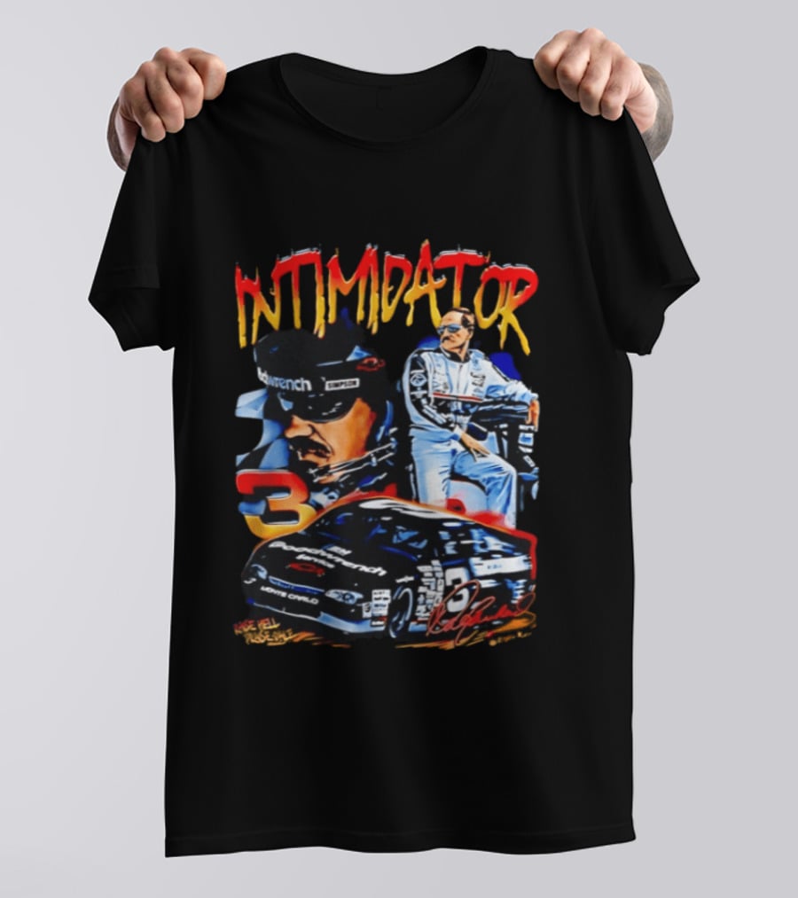 Dale Earnhardt Sr Intimidator NASCAR Racing Legend Number 3 Car Simpson Wrangler T-Shirt