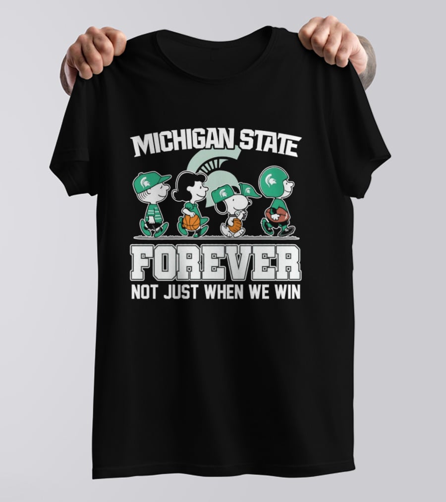 Michigan State Spartans Peanuts Abbey Road Forever Not Just When We Win T-Shirt