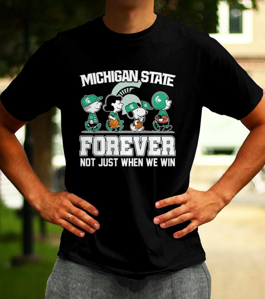 Michigan State Spartans Peanuts Abbey Road Forever Not Just When We Win T-Shirt