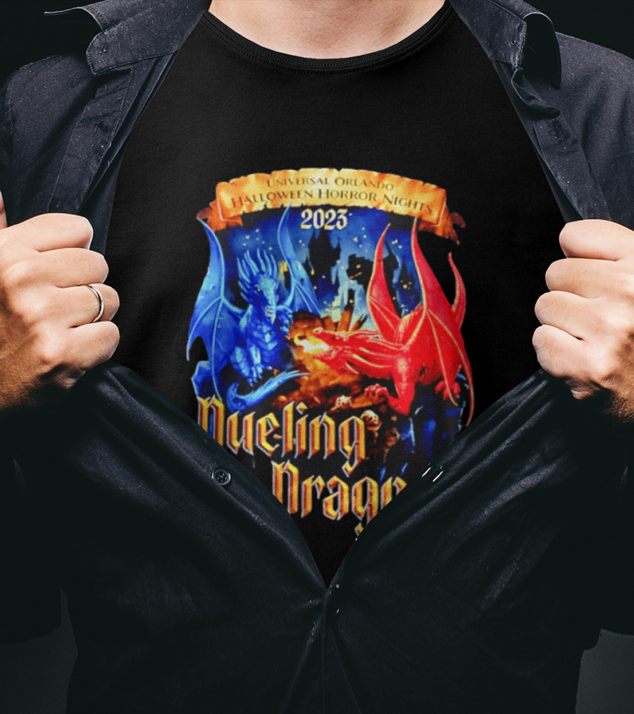Universal Orlando Halloween Horror Nights 2023 Dueling Dragons T-Shirt