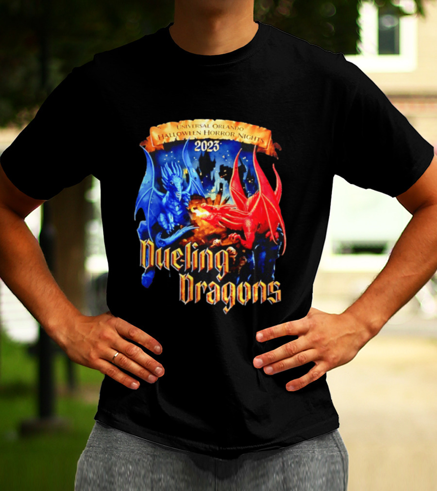 Universal Orlando Halloween Horror Nights 2023 Dueling Dragons T-Shirt