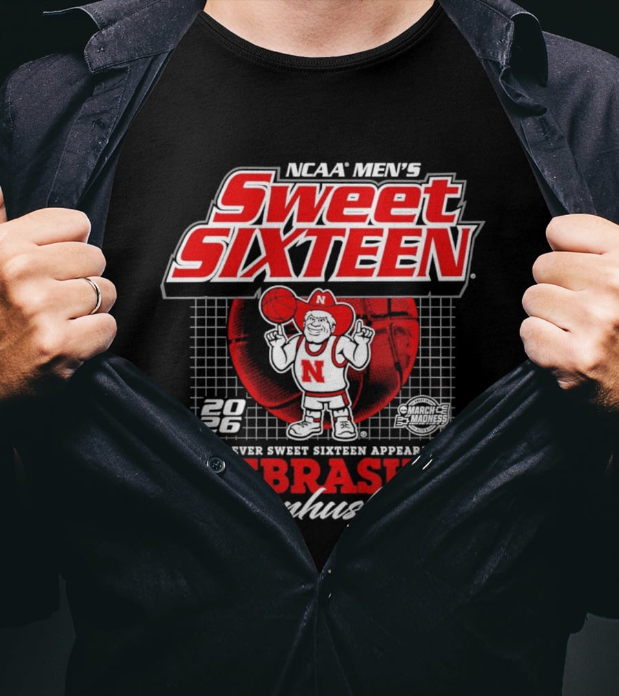 Nebraska Cornhuskers NCAA Men's Sweet Sixteen 2026 First Ever Appearance T-Shirt