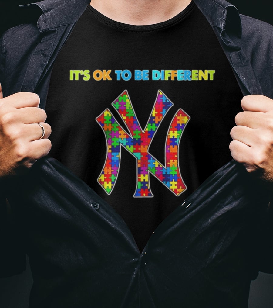 New York Yankees It's OK To Be Different Puzzle T-Shirt