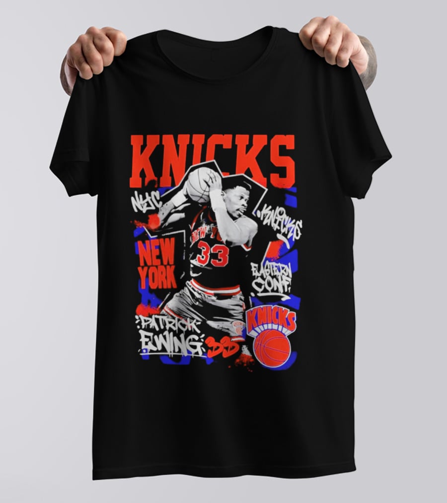 Patrick Ewing New York Knicks Iconic Dunk 33 Legends T-Shirt