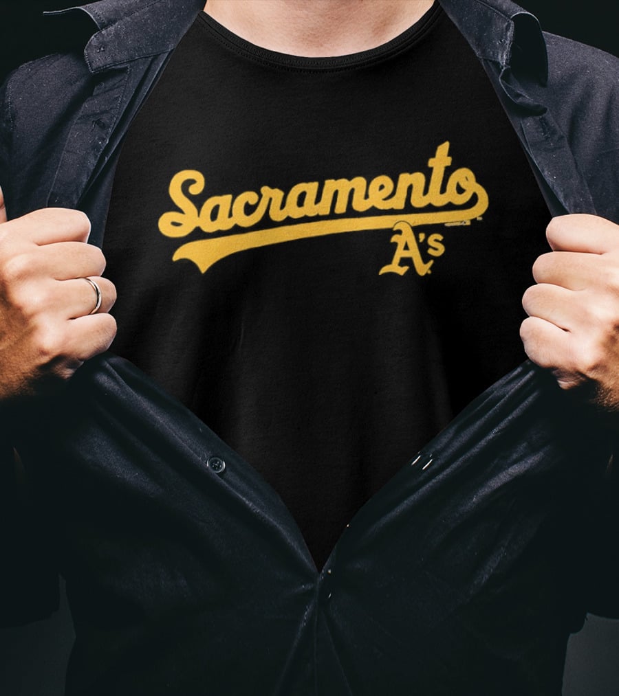 Sacramento A's Homage Vintage Style Baseball Script T-Shirt