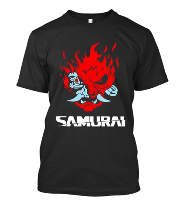 Samurai Japanese Oni Demon Mask Flame T-Shirt