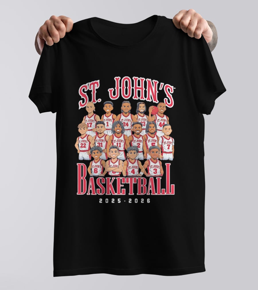 St. John's Basketball 2025 2026 Team Caricature T-Shirt