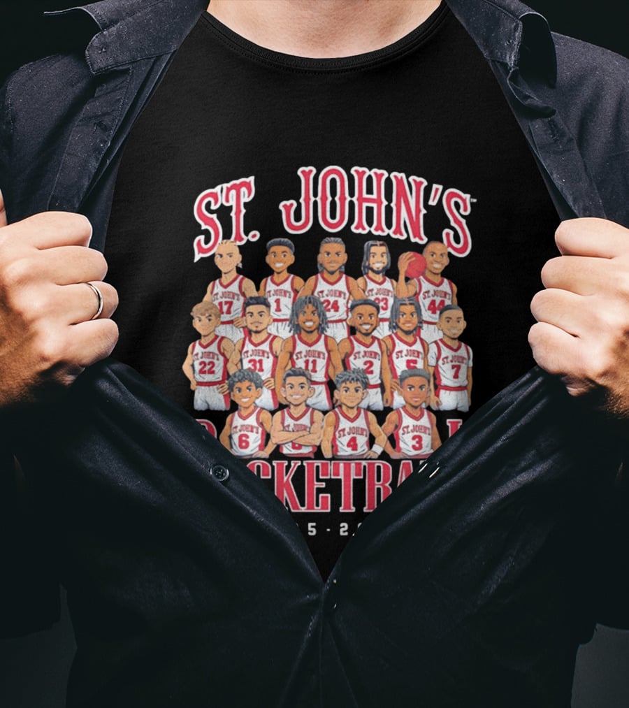 St. John's Basketball 2025 2026 Team Caricature T-Shirt