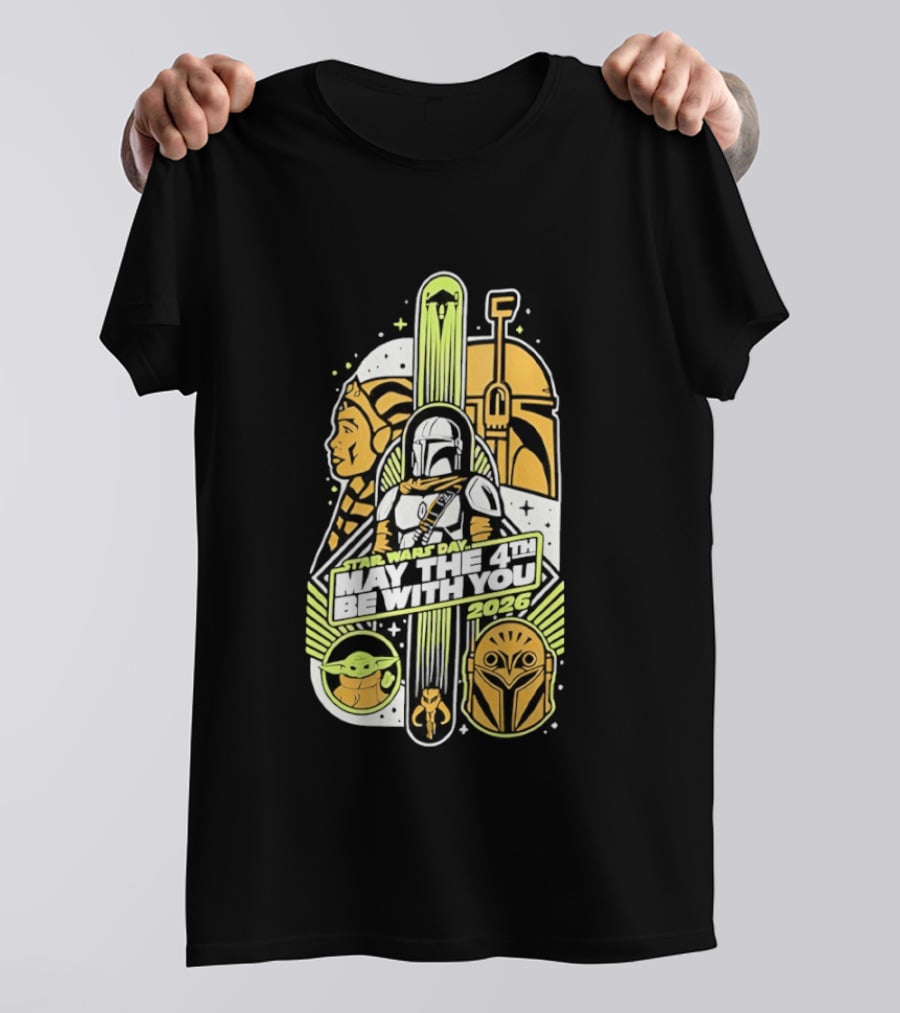 Star Wars Day May The 4th Be With You 2026 Yoda Boba Fett Celebration T-Shirt