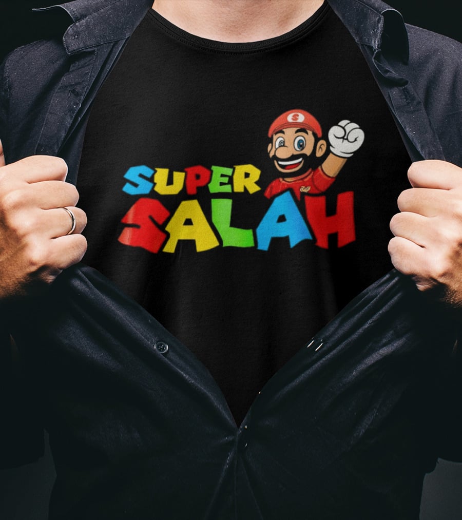 Super Salah Liverpool Fun Mario Gaming Adventure T-Shirt