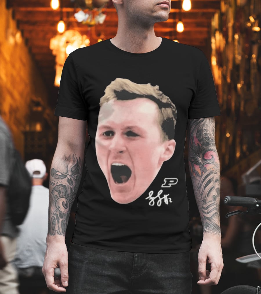Purdue Boilermakers Will Berg Fletcher Loyer Big Face T-Shirt