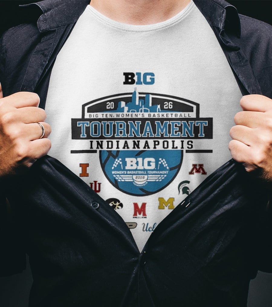 Big Ten 2026 Women's Basketball Tournament Indianapolis Team Logos T-Shirt