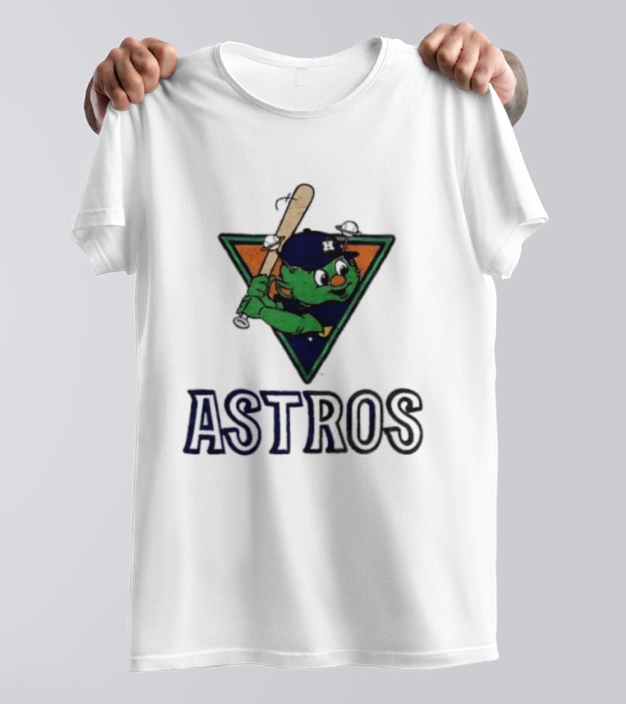 Astros Orbit Baseball Character Triangular Backdrop Homage T-Shirt
