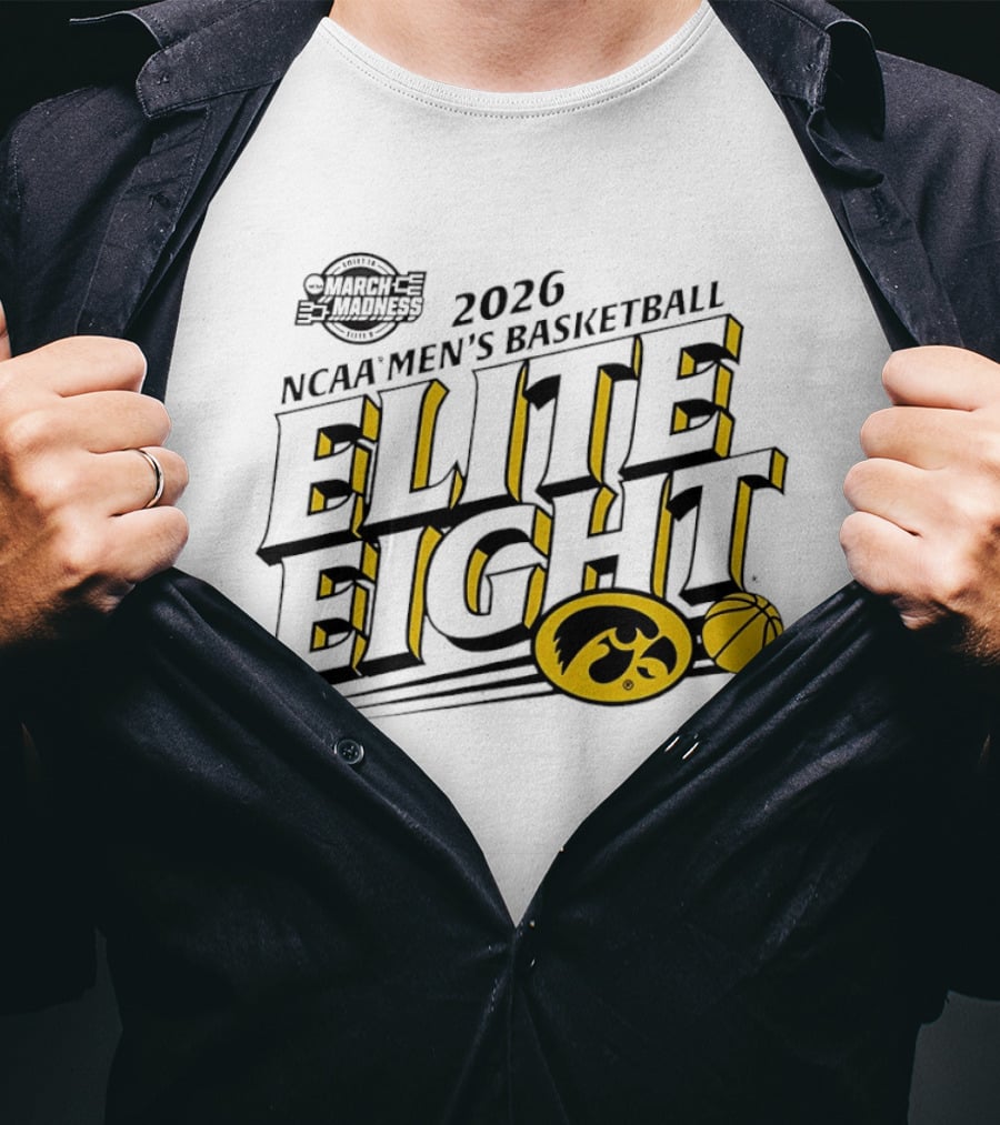 2026 NCAA Men's Basketball March Madness Iowa Hawkeyes Elite Eight T-Shirt