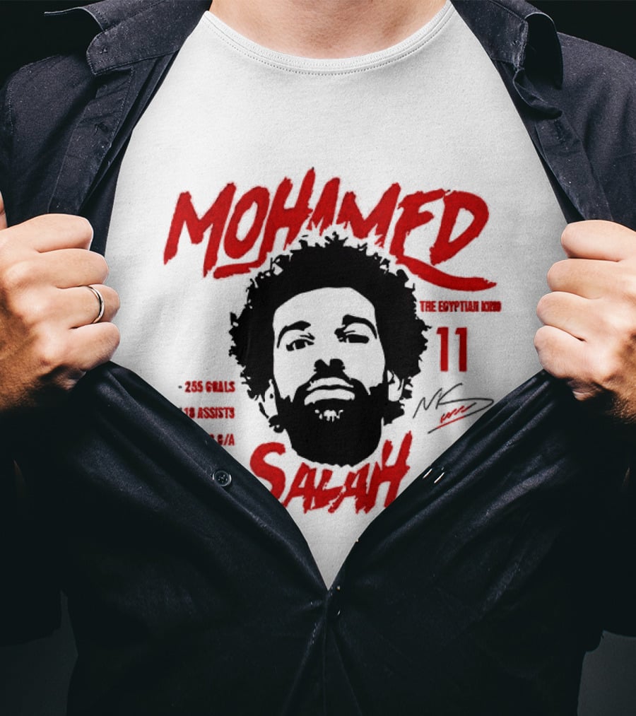 Liverpool Mohamed Salah Legend Number 11 King Of Goals T-Shirt