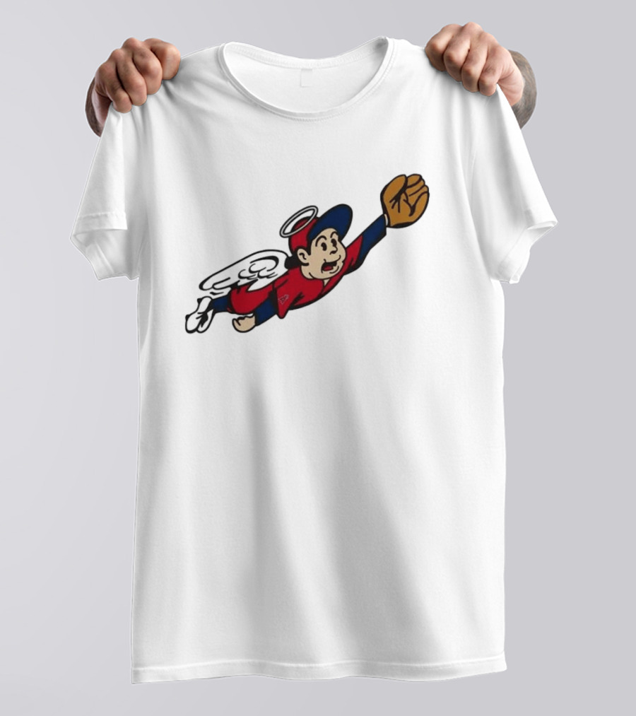 Los Angeles Angels Little Halo Boy Flying Baseball Player With Wings And Glove T-Shirt
