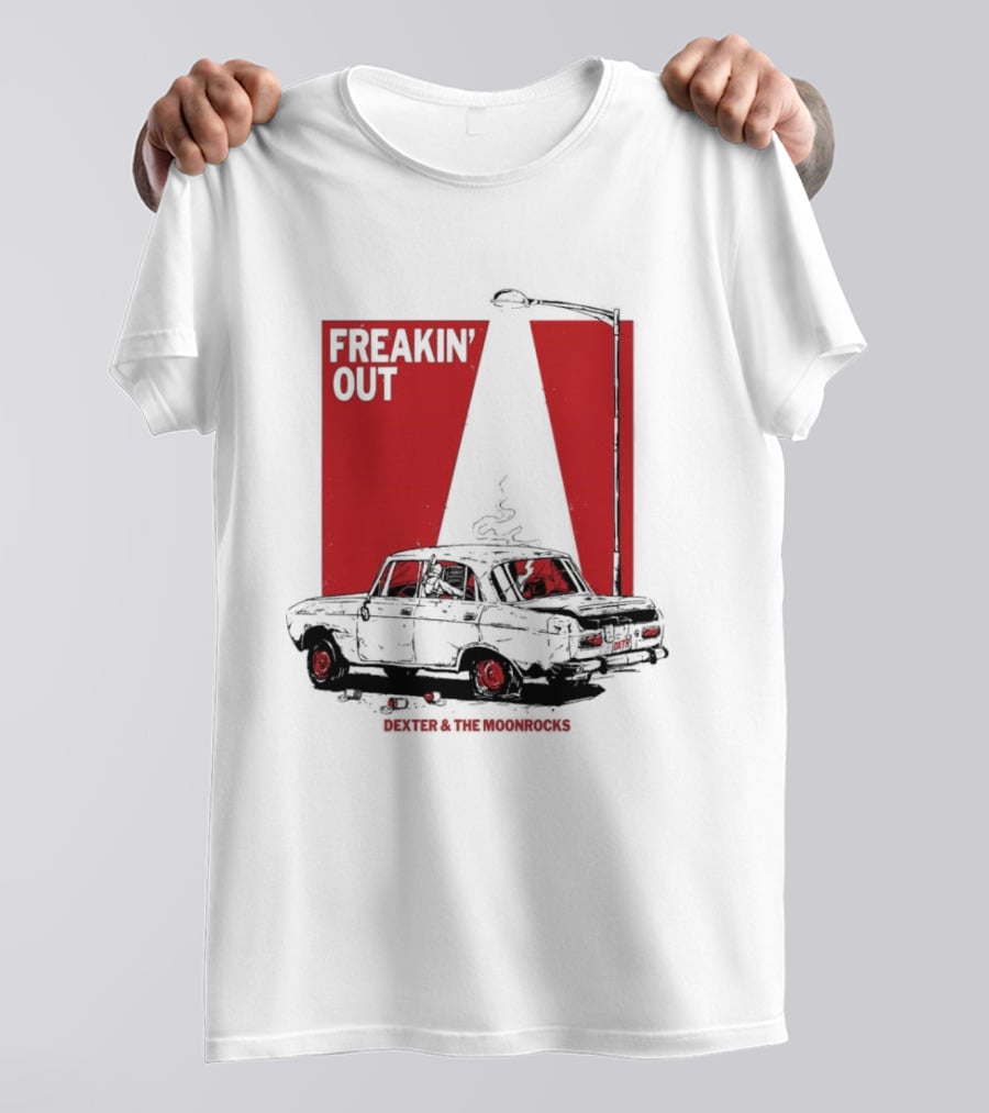 Dexter And The Moonrocks Freakin' Out Tour Car Under Red Light With Smoke T-Shirt