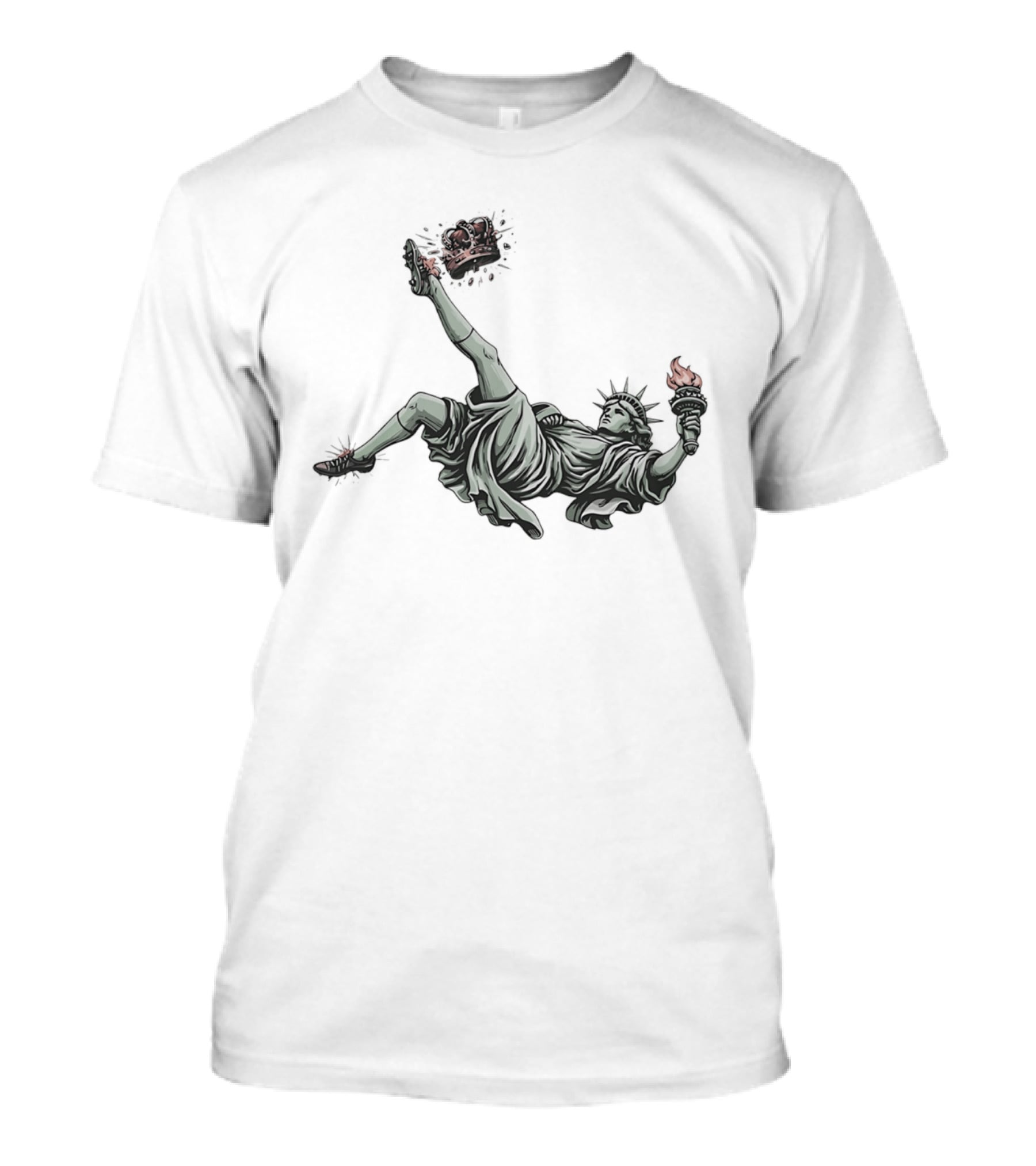 Statue Of Liberty Toppling Crown No Kings T-Shirt